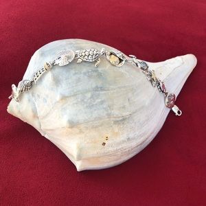 Sealife charm bracelet with 14kt gold & sterling